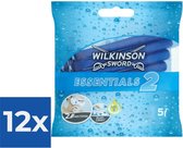 Wilkinson Wegwerpscheermesjes Essentials 2 For Men 5 stuks - Voordeelverpakking 12 stuks