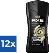 Axe Gold Temptation 3-in-1 Douchegel - 250 ml - Voordeelverpakking 12 stuks