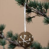Boule de Noël Ronde en Feutre - Petit Pain d'Épices - 5cm - Fairtrade