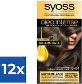 SYOSS Oleo Intense 5-54 Teinture capillaire Brun Cendré Clair - 1 pièce - Pack économique 12 pièces