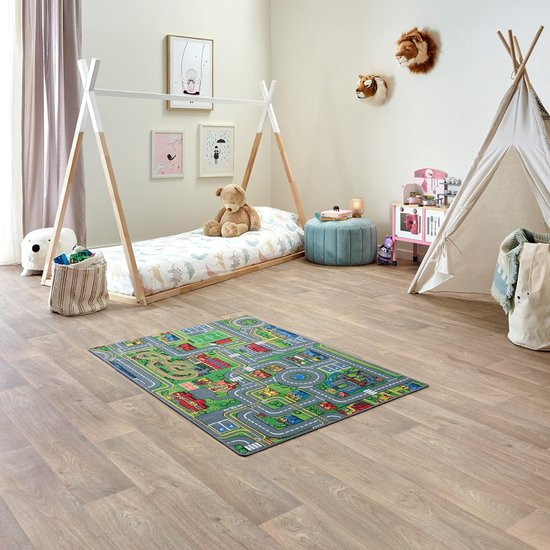 Auto Speelmat - Anti-Slip Speelmat Auto, 95x133cm, Kindertapijt voor Slaapkamer, Kinderkamer & Speelkamer, Jongen & Meisje, 30°C Wasbaar van Goldengulf — afbeelding 2