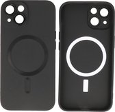 Hoesje Geschikt voor iPhone 15 - Back Cover - MagSafe Hoesje met Camera Beschermer - Zwart