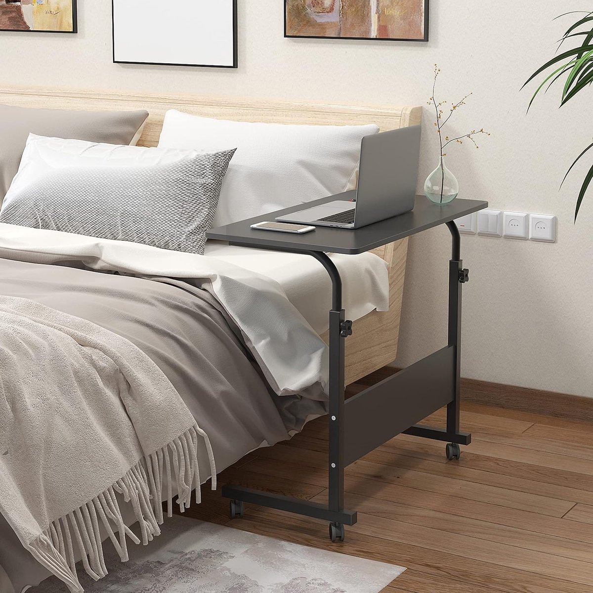 Buy SogesHome Overbed Table On Wheels And PC Stands, 47 Inch Height Adjustable OverBed Desk Laptop Desk Portable Overbed Computer Table Laptop Desk