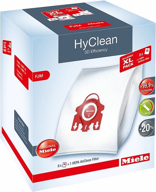 Miele HyClean 3D Efficiency FJM Allergy XL Pack - Stofzuigerzakken - 8 stuks - Miele