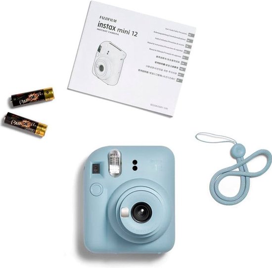 FUJIFILM instax mini 12™ Bundel - Instant camera + 1 x 10 stuks film cameratas & stickers - Pastel Blue
