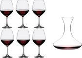 Set de Verres à vin de Luxe - 6 pièces - Carafe incluse - Glas - 50cl - 1L - Carafe - Haute Qualité