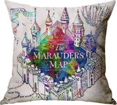 Harry Potter Kussenhoes | The Marauder's Map - Sluipwegwijzer | 45x45 cm