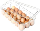 Eierhouder, Eieren Dienblad, Eieropbergdoos, Eierhouder Dienbladen, Eieren Drager Container, Eierbak voor Koelkast met 18 Roosters