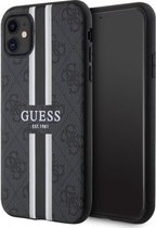 Bescherming Guess iPhone 11 / XR black hardcase 4G Printed Stripes MagSafe