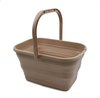 SAMMART 12L Foldable Rectangular Handy Bucket (1, Apricot)