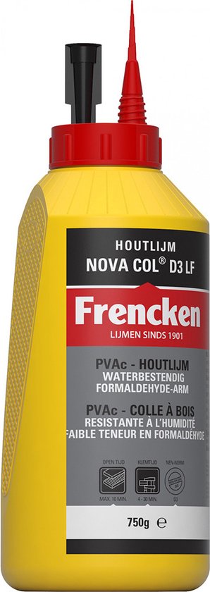 Frencken Houtlijm Waterbasis Novacol D3  - 750 gr