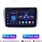 CarPlay Peugeot 2008 2012-2018 Peugeot 208 2012-2018 Android 10 navigatie en multimediasysteem autoradio RDS Bluetooth USB WiFi 1+32GB