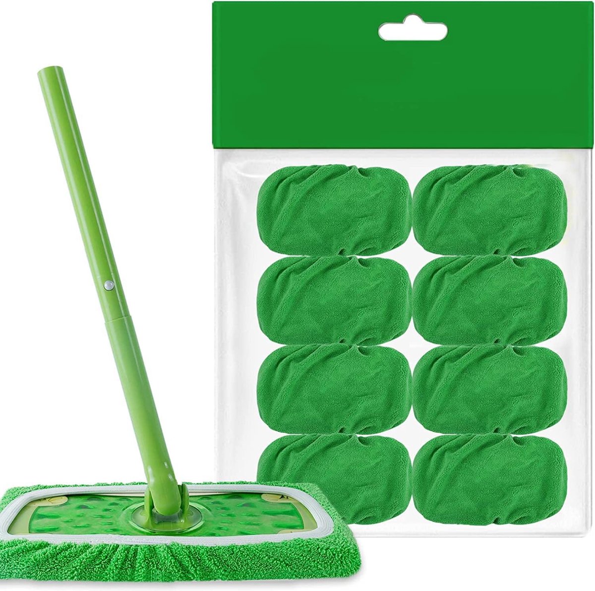 KEEPOW Lot de 4 lingettes réutilisables pour balai Swiffer Sweeper Mop,  tampons réutilisables et lavables pour utilisation humide et sèche :  : Cuisine et Maison