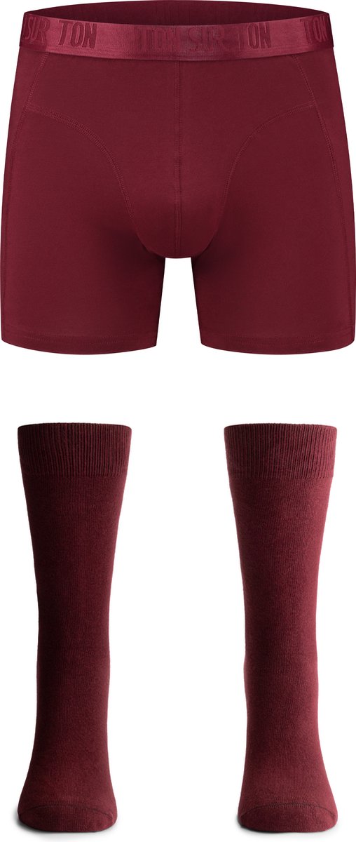 Ton Sur Ton - Herenondergoed - Heren Boxershort - Mannen sokken - Heren Sokken - Heren Onderbroeken - Burgundy M/41-46