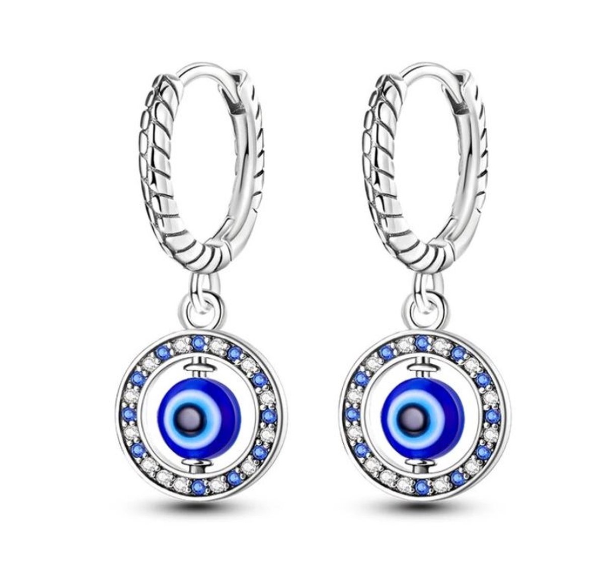 Oorbellen Turks oog Sterling zilver925