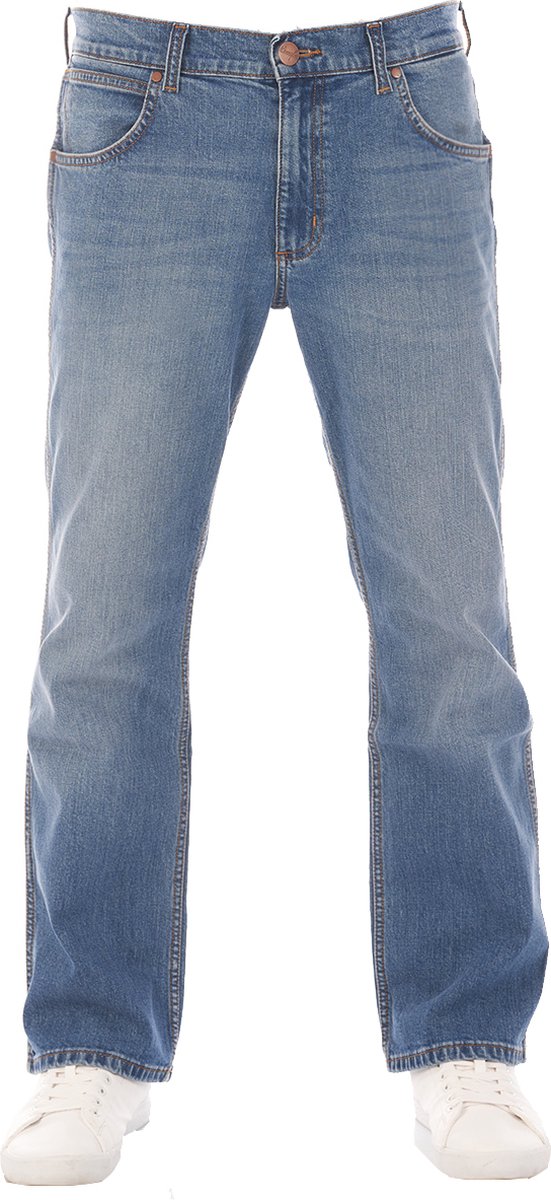 Wrangler Heren Jeans Broeken Jacksville bootcut Fit Blauw Volwassenen Denim Jeansbroek