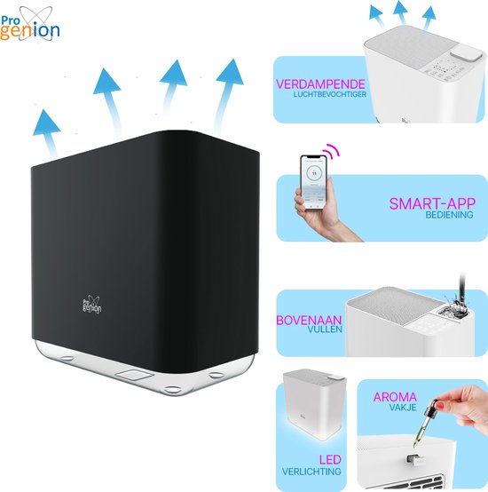Humidificateur D’air Mist 35 - 3,5 L - Purificateur Avec Ionisation Et UV - Silencieux, Programmable, Contrôle Via Appli