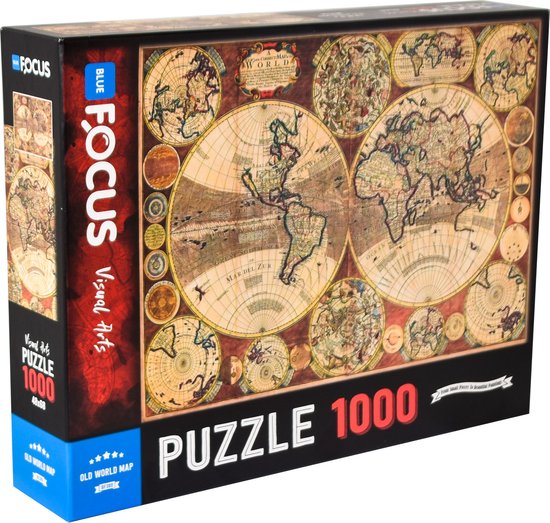 Blue focus games Historische Wereldkaart Puzzel - 1000 stukjes - Educatief