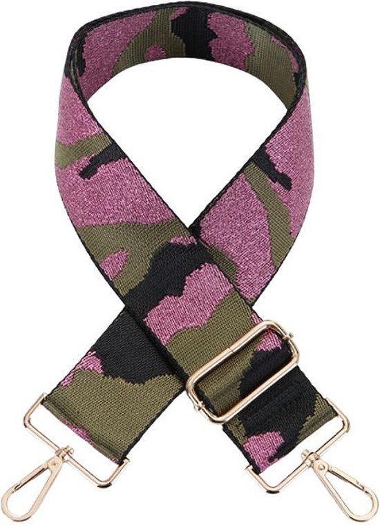 Schouderriem Camo Pink - bag strap - verstelbaar - met gespen - afneembare schouderband - tassenriem