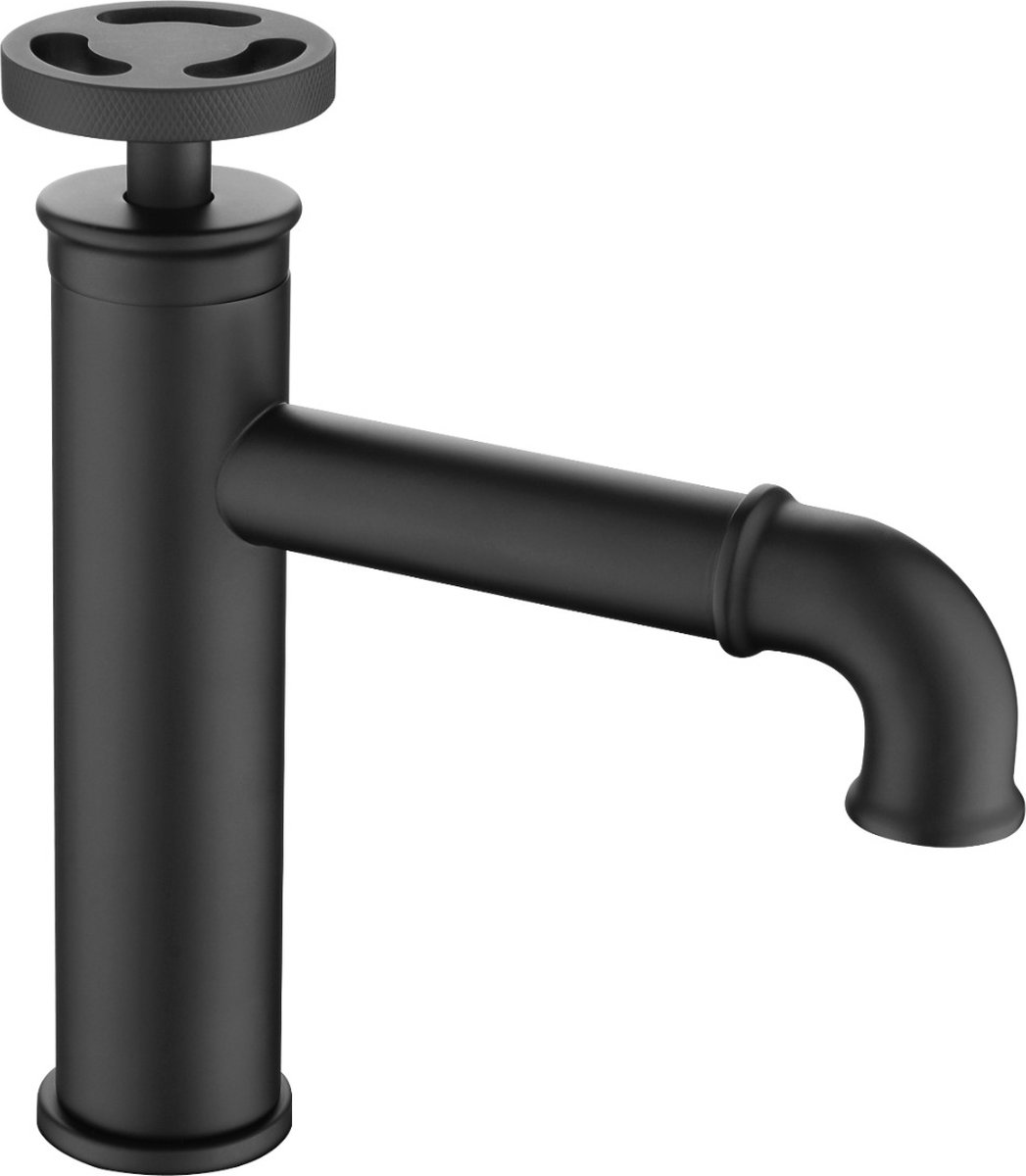 Wastafelkraan opbouw zwart laag Badkamer kraan bol