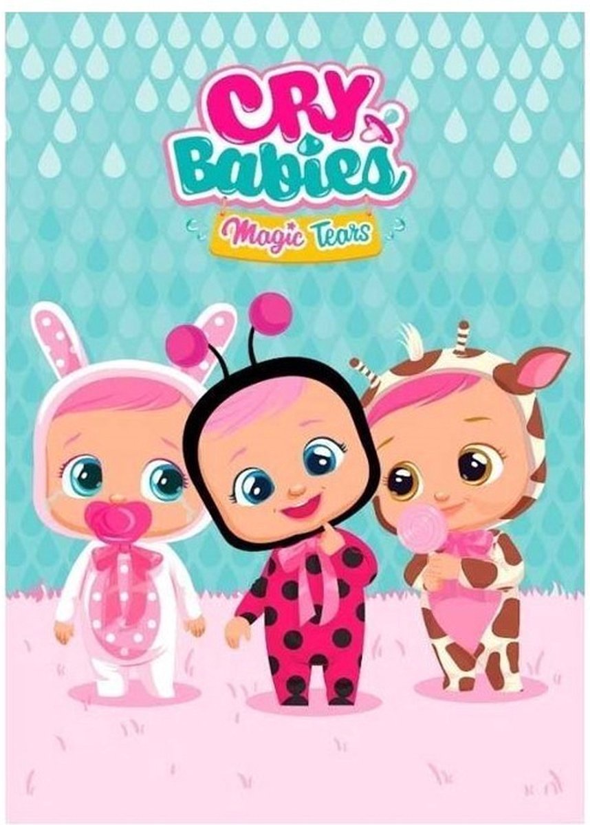 Cry Babies fleece deken - roze - Crybabies plaid - 100 x 140 cm.