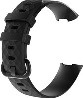 Finnacle - Siliconen Smartwatch Bandje - Geschikt voor Fitbit Charge 3 - Zwart - Maat L - Horlogeband/Polsband/Armband
