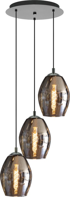 EGLO Estanys Lampe à suspension / 3 lumières - Ø45 cm - E27 - Nickel - Nero