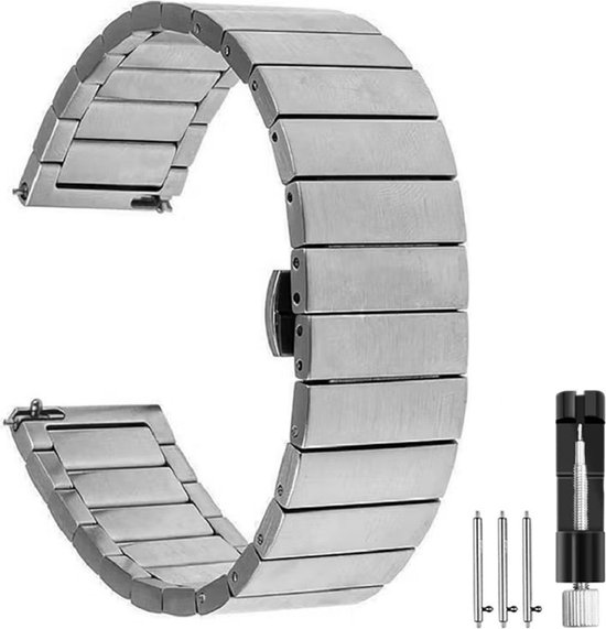 MNCdigi Luxe RVS band met vlindersluiting voor Samsung Huawei