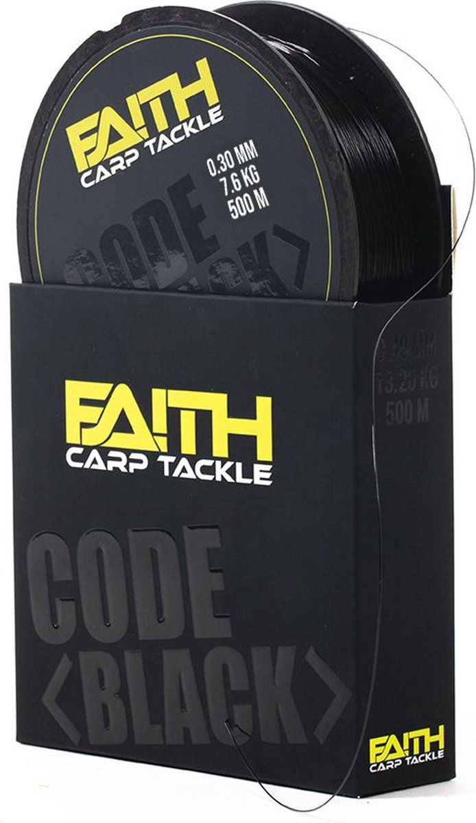 Faith Code Black One Shot - 500m - 0,35mm - 9,9kg - Nylon -Vislijn van Merkloos — afbeelding 3