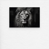 De Muurdecoratie - Plexiglas schilderij luxe Leeuw zwart wit - Zwart wit schilderij - Plexiglas schilderij - 100 x 150