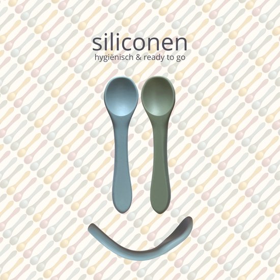 green-goose® Babylepels (4 Stuks) met Slabbetje | Roze | Duurzaam Siliconen | Verstelbaar Slabbetje | BPA Vrij