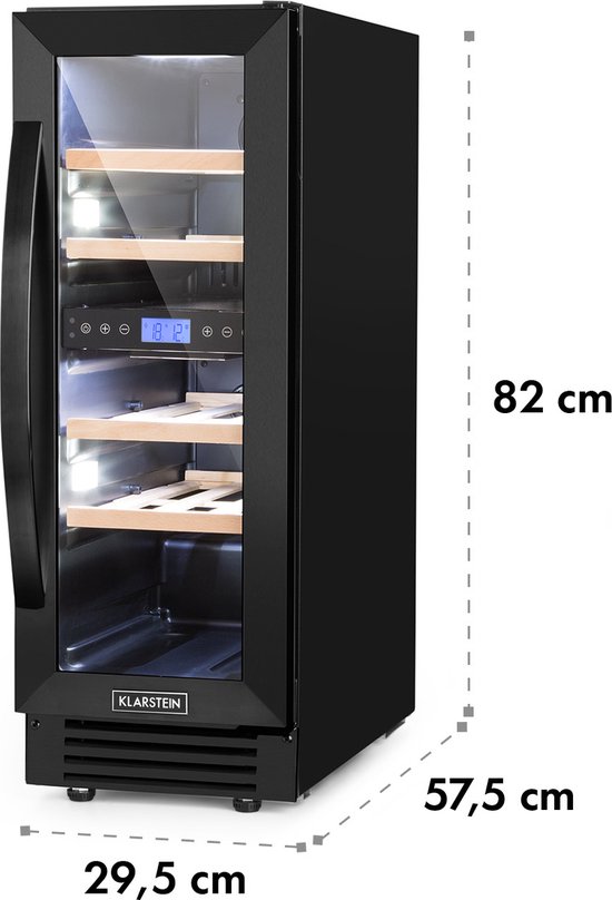 Vinovilla 17 Built-In Duo twee zones wijnkoelkast 53l 17 fl. 3-kleuren glazen deur