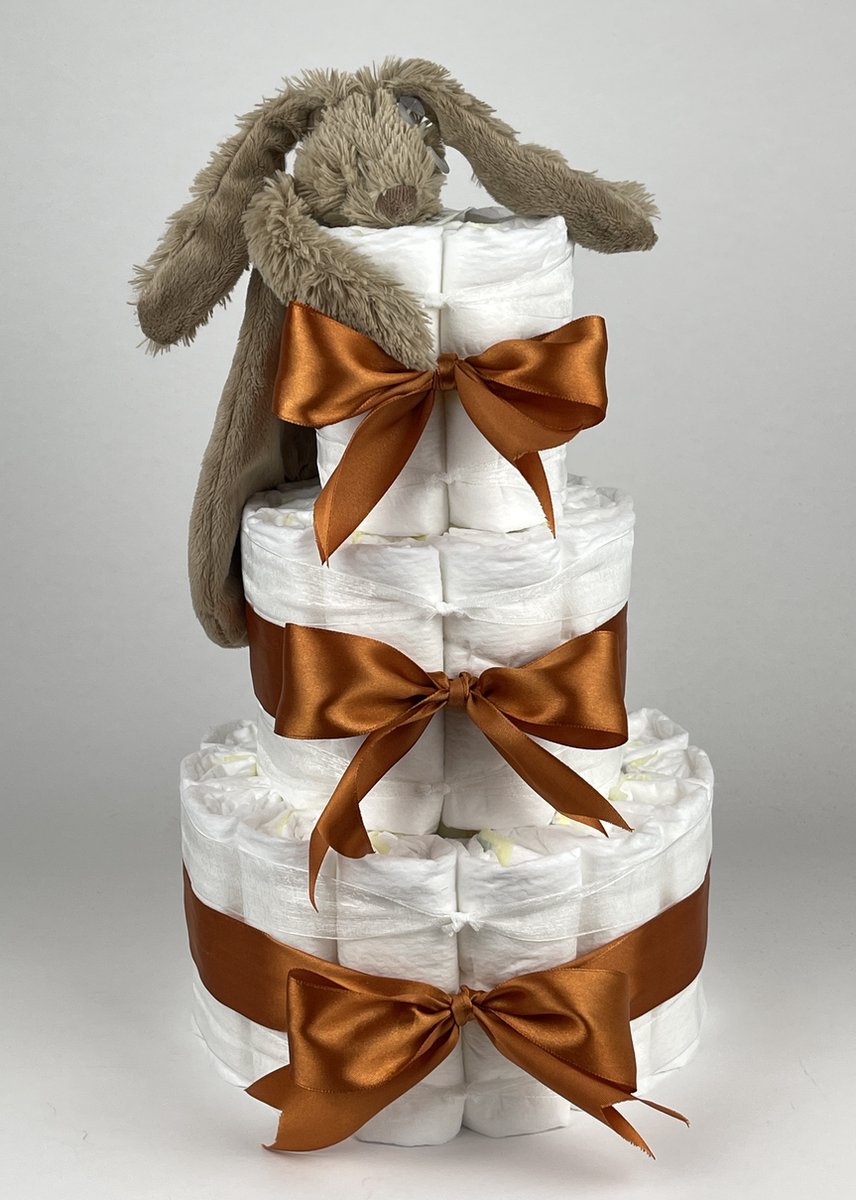 Goedkoopste Chouette-Chouette | Luiertaart Neutraal | Kraamcadeau | Geboorte Jongen Meisje | Babyshower | Tuttle Konijn Richie Clay bruin - Koper