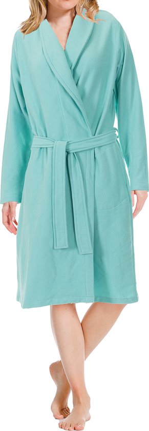 Pastunette - Dames Badjas met bamboe - Aqua - M - Blauw