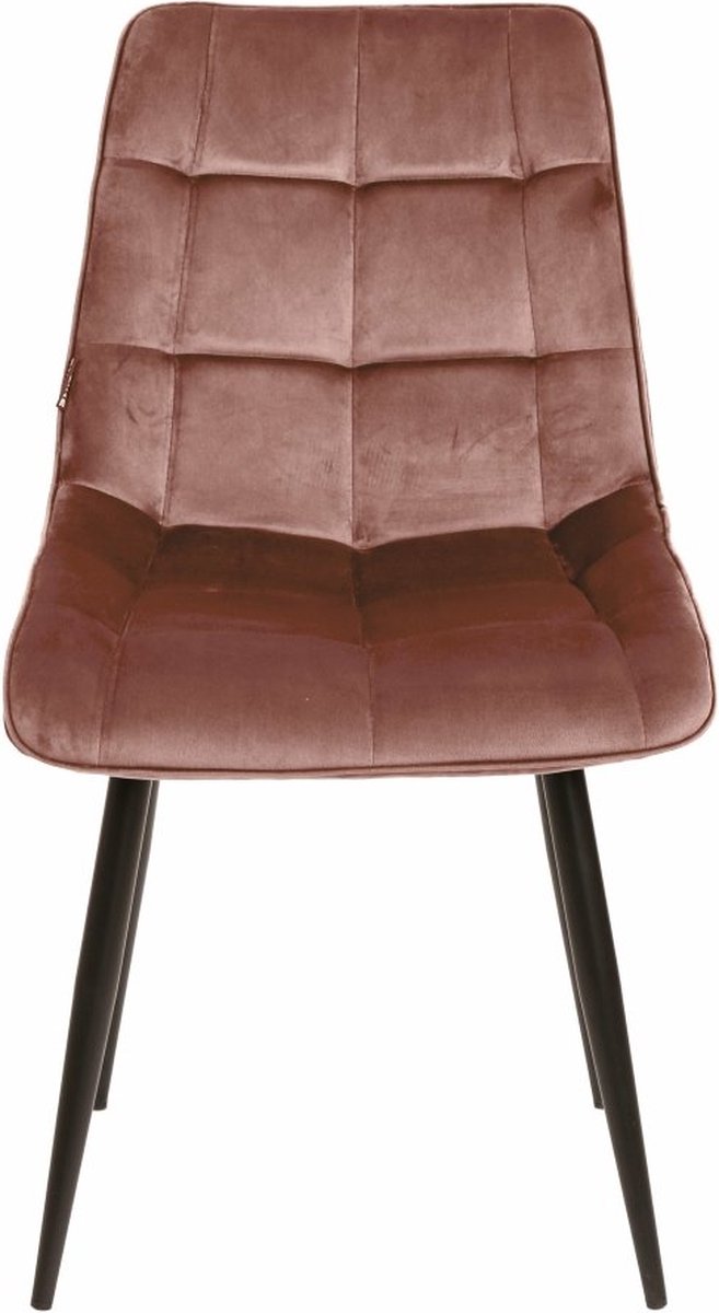 Eetkamerstoel Nice Roze met zwart onderstel Mahom