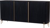 Dressoir Harvard 180cm - zwart/goud | Hotel collection