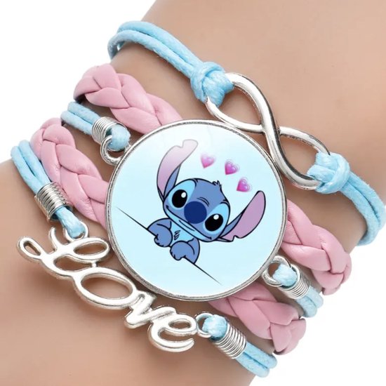 Lilo & Stitch armbandje roze en blauw