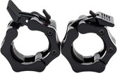 MJ Sports Premium Jaw Collar Set - Haltersluitingen - Halterklemmen - Halterstangsluiting - Jaw Collars - Olympic Barbell - Fitness - Set van 2 - 50mm - Zwart