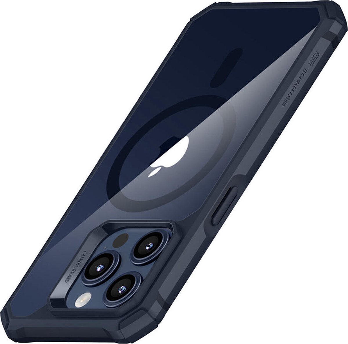 ESR Air Armor HaloLock iPhone 15 Pro Hoesje Back Cover Clear Blauw