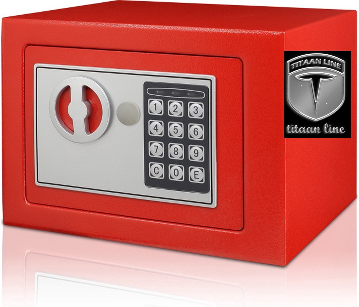Veilige volledig stalen huishoudelijke kleine kluis, mini-inbouw elektronische muntspaarpot met wachtwoord Rood