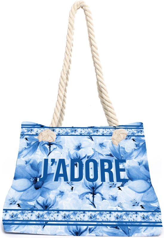 Aqua-licious - Strandtas met rits - Beachbag - Shopper - Waterafstotende voering - Design: J'Adore