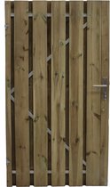 Schuttingdeur tuinpoort grenen inclusief stalen frame en cilinderslot 90 x 180 linksdraaiend