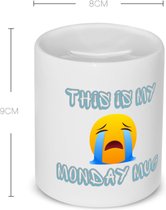 Akyol - ceci est ma tasse du lundi Tirelire - Citations - lundi - ceci est ma tasse du lundi - cadeau d'anniversaire - cadeau - cadeau - cadeau - emoji qui pleure - contenu 350 ML