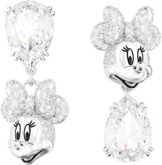 Swarovski Disney Dames OorbellenOorknoppen Metaal - Zilverkleurig