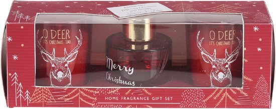 Kerst Geurset - 3-delig - Spiced Berry - Aroma di Rogito - Geurdiffuser - 2x Geurkaars - Kerst Aroma Set