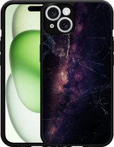 Cazy Hardcase Hoesje geschikt voor iPhone 14 Black Space Marble