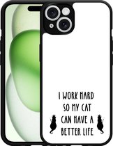 Cazy Hardcase Hoesje geschikt voor iPhone 14 Royalty Cat Zwart
