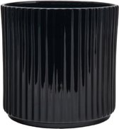 XLBoom Ikon Bloempot - Vaatwasbestendig - Porselein - Zwart - 30x30x30cm