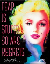 Marilyn Monroe Fear. Metalen wandbord 40,5 x 31,5 cm.