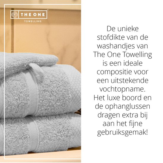 Gant de toilette The One Towelling Ultra Deluxe - 16 x 21 cm - Gant de toilette - 100% coton - Gris argenté